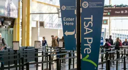 TSA checkpoint line at airport